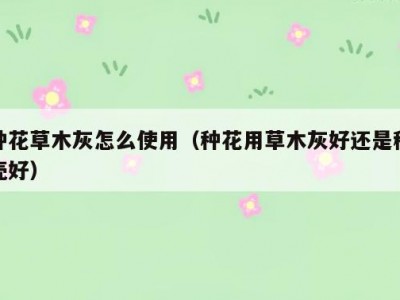 种花草木灰怎么使用（种花用草木灰好还是稻壳好）
