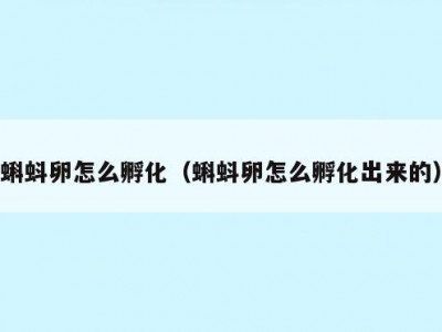 蝌蚪卵怎么孵化（蝌蚪卵怎么孵化出来的）