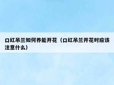 口红吊兰如何养能开花（口红吊兰开花时应该注意什么）