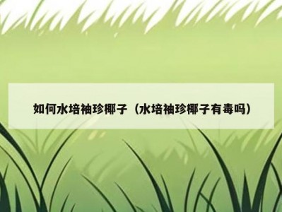 如何水培袖珍椰子（水培袖珍椰子有毒吗）