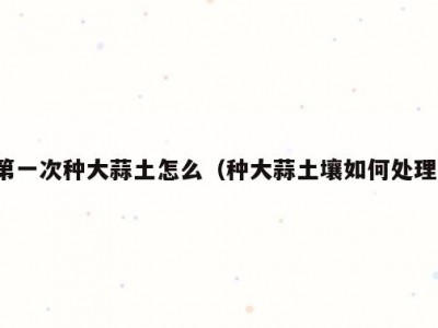 第一次种大蒜土怎么（种大蒜土壤如何处理）