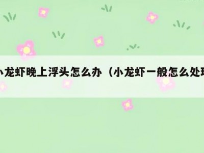 小龙虾晚上浮头怎么办（小龙虾一般怎么处理）