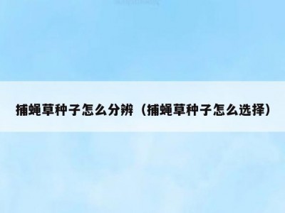 捕蝇草种子怎么分辨（捕蝇草种子怎么选择）