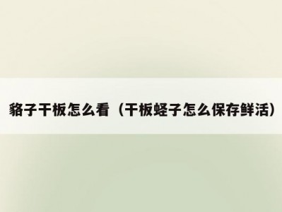 貉子干板怎么看（干板蛏子怎么保存鲜活）