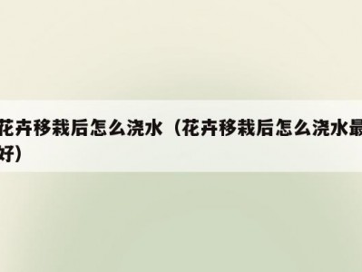花卉移栽后怎么浇水（花卉移栽后怎么浇水最好）