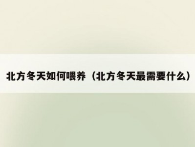 北方冬天如何喂养（北方冬天最需要什么）