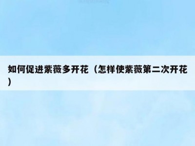 如何促进紫薇多开花（怎样使紫薇第二次开花）