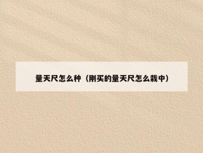 量天尺怎么种（刚买的量天尺怎么栽中）