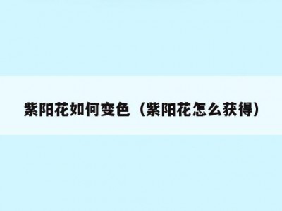 紫阳花如何变色（紫阳花怎么获得）