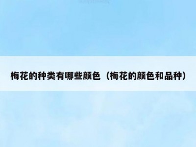 梅花的种类有哪些颜色（梅花的颜色和品种）