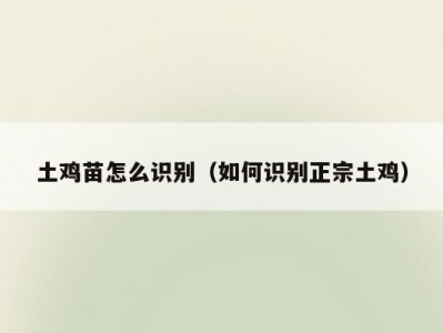 土鸡苗怎么识别（如何识别正宗土鸡）