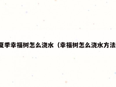 夏季幸福树怎么浇水（幸福树怎么浇水方法）
