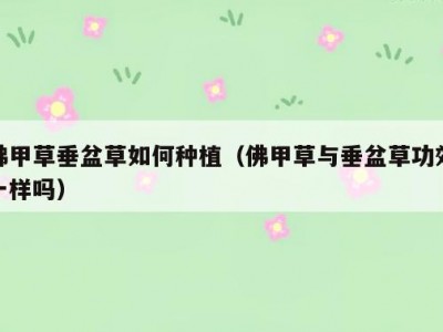 佛甲草垂盆草如何种植（佛甲草与垂盆草功效一样吗）