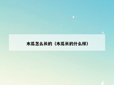 木瓜怎么长的（木瓜长的什么样）