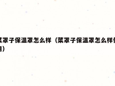 菜罩子保温罩怎么样（菜罩子保温罩怎么样使用）
