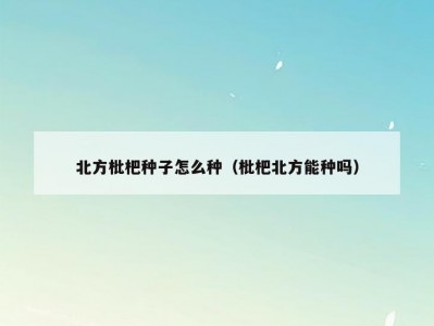 北方枇杷种子怎么种（枇杷北方能种吗）